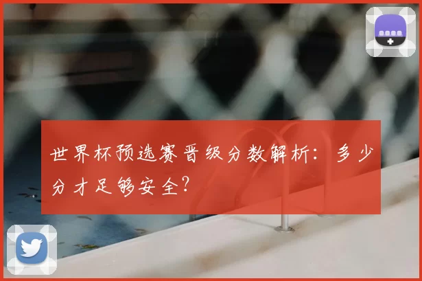 世界杯预选赛晋级分数解析:多少分才足够安全?